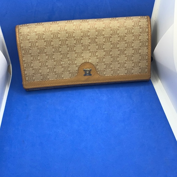 Céline Brown Coated Canvas Macadam Continental Wallet - Picture 2 of 10